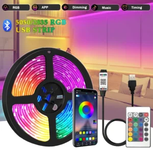 Ruban LED RGB 5050 avec Bluetooth – Ambiance Illimitée à Commande App